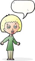Cartoon müde Frau mit Sprechblase vektor