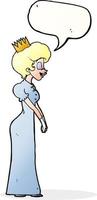 Cartoon-Prinzessin mit Sprechblase vektor