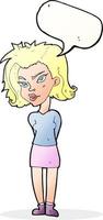 Cartoon-Frau mit Sprechblase vektor