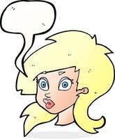 Cartoon ziemlich überraschte Frau mit Sprechblase vektor