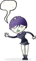 tecknad serie vampyr flicka med Tal bubbla vektor