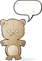 tecknad serie teddy Björn med Tal bubbla vektor