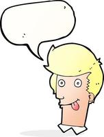 Cartoon-Mann mit heraushängender Zunge mit Sprechblase vektor