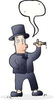 Cartoon rauchender Gentleman mit Sprechblase vektor