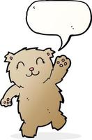 Cartoon winkender Teddybär mit Sprechblase vektor