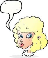 tecknad serie misstänkt kvinna med Tal bubbla vektor