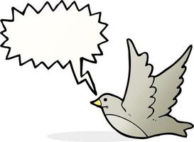 Cartoon fliegender Vogel mit Sprechblase vektor