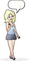 Cartoon attraktive Bürofrau mit Sprechblase vektor