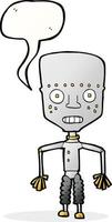 lustiger Cartoon-Roboter mit Sprechblase vektor