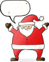 Cartoon-Weihnachtsmann mit Sprechblase vektor