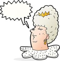 Cartoon-Königin-Kopf mit Sprechblase vektor