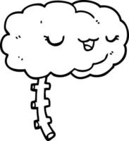 glückliches Cartoon-Gehirn vektor