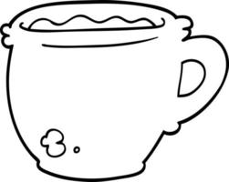 tecknad serie varm kopp av kaffe vektor