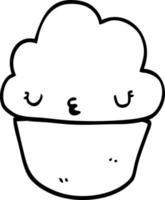 Cartoon Cupcake mit Gesicht vektor