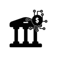 bankikonenillustration mit dollar. Symbol im Zusammenhang mit Fintech. Glyphen-Symbolstil. einfaches Design editierbar vektor