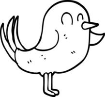 linje teckning tecknad serie fågel pekande vektor