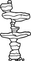 Strichzeichnung Cartoon von gestapelten Steinen vektor