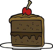 Cartoon-Doodle-Schokoladenkuchen vektor