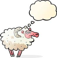 Cartoon schmutzige Schafe mit Gedankenblase vektor