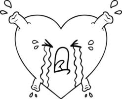 Cartoon Strichzeichnung Herz vektor