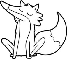 Cartoon Strichzeichnung Wolf vektor