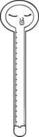 tecknad serie linje teckning termometer vektor