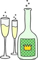 Cartoon-Champagner-Symbol vektor