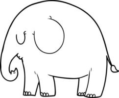tecknad serie linje teckning elefant vektor