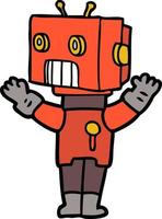 Cartoon-Doodle-Charakter-Roboter vektor