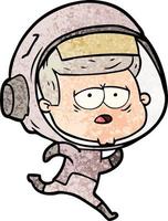 müder astronaut der karikatur vektor