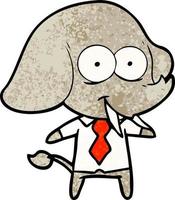 glücklicher Cartoon-Elefanten-Chef vektor
