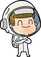 glücklicher Cartoon-Astronaut vektor