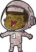 glücklicher Cartoon-Astronaut vektor