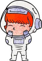 Cartoon neugieriger Astronaut vektor