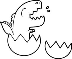 Cartoon-Dinosaurier, der aus dem Ei schlüpft vektor