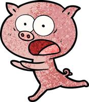 tecknad serie gris löpning vektor