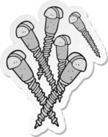 Aufkleber einer Cartoon-Schraube vektor
