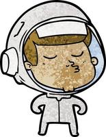 Cartoon selbstbewusster Astronaut vektor