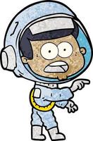 karikatur überraschter astronaut vektor