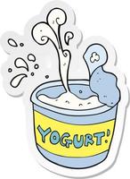 Aufkleber eines Cartoon-Joghurts vektor