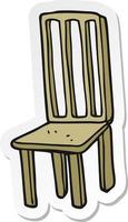 Aufkleber eines Cartoon-Stuhls vektor
