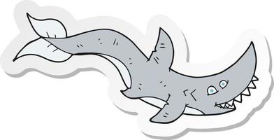 klistermärke av en tecknad haj vektor