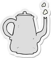 klistermärke av en tecknad kaffekanna vektor