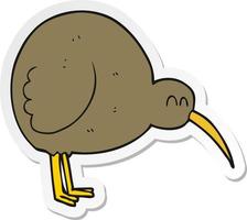 Aufkleber eines Cartoon-Kiwi-Vogels vektor