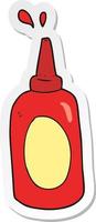klistermärke av en tecknad ketchupflaska vektor