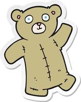 Aufkleber eines Cartoon-Teddybären vektor