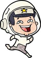 tecknad serie skrattande astronaut vektor