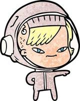 Cartoon-Astronautin vektor