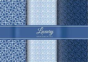 drei blaue Luxus dekorative Pattren Design Pack vektor