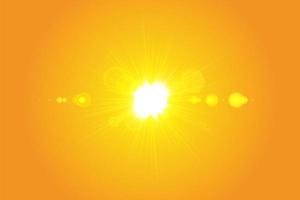 warme Sonne auf gelbem Grund vektor